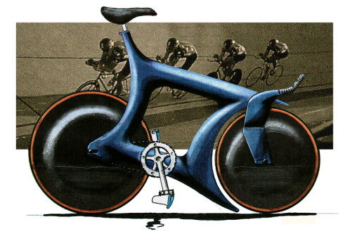 1980s track bike marker sketch by James Thomas