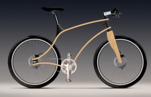 Bent plywood bicycle rendering by James Thomas