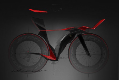 Lamborghini time trial bike concept sketch by Ilya Vostrikov 
