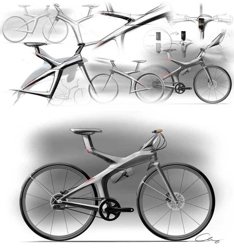 A collection of concept bikes