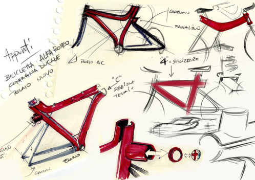 Alfa Romeo 4C IFD bicycle sketches