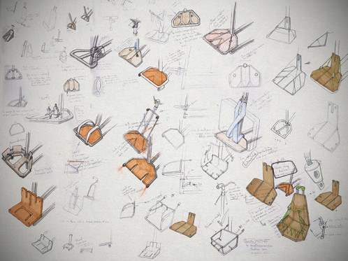 Bag Rack sketches by Dimitris Niavis