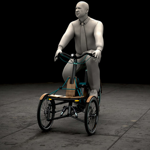 Kaylad-e trike concept with rider 